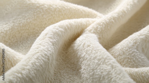 Soft, creamy-white fleece fabric folds