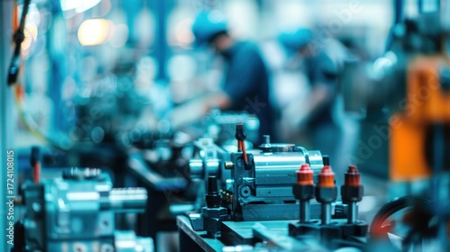 Manufacturing facility industrial machinery in production environment