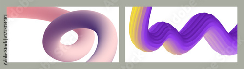 Abstract volumetric background. Cords. set of two illustrations. Toothpaste in a tube. Minimalism. Creative modern background. Cover design, wallpaper, background. eps vector.