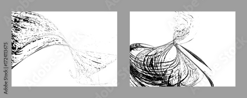 Strokes of black paint on a white background. Set of two templates. Graffiti element. Design template for the design of banners, posters, booklets, covers, magazines. EPS 10