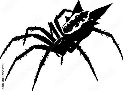 Spiny spider silhouette vector art