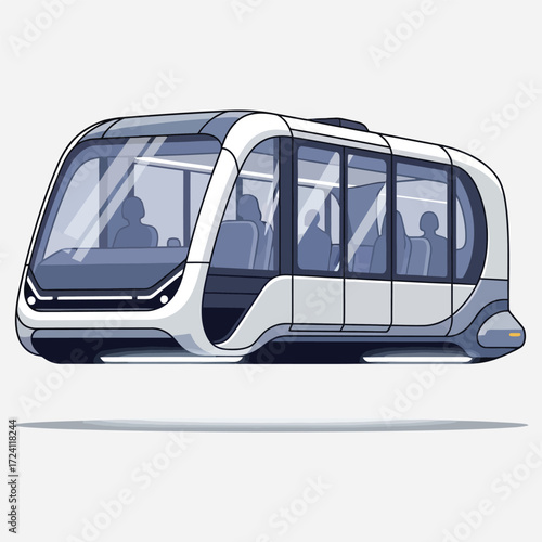 Futuristic autonomous public transport pod for urban mobility and sustainable travel