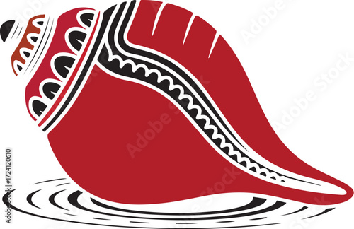 Hindu Shankha Conch Vector Illustration