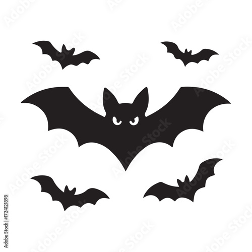 Halloween bat and bats
