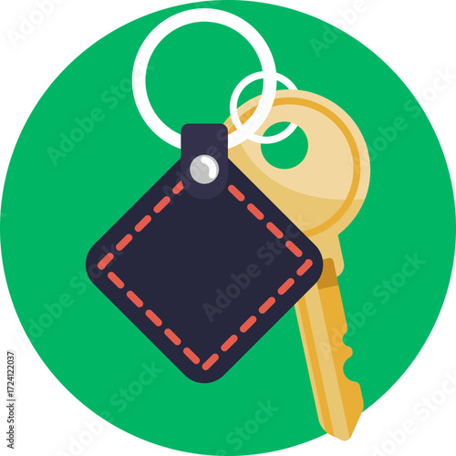 Traditional key used to unlock doors or secure locks.