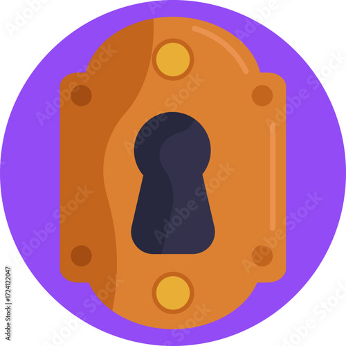 The visible slot in a door lock for inserting a key.