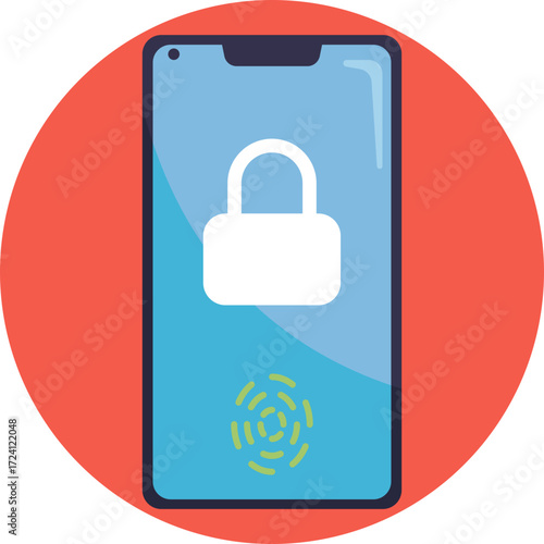 A biometric lock secured by fingerprint recognition.