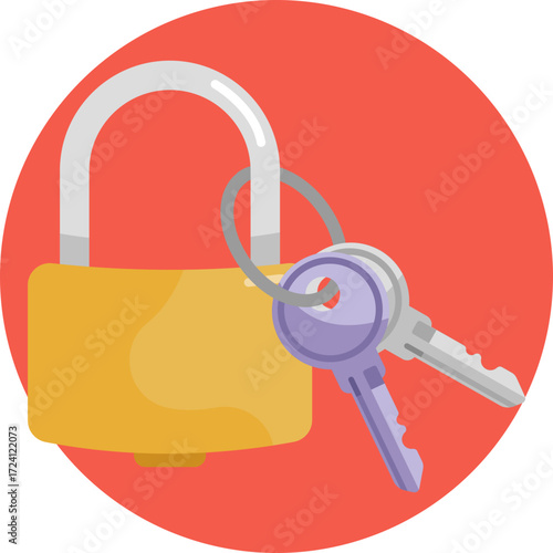A classic lock with a brass body and shackle for safeguarding valuables.