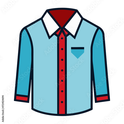 Buy men's long sleeve dress shirt online blue red and white formal shirt for business casual look