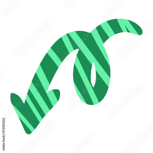 Green Striped Arrow Graphic Element
