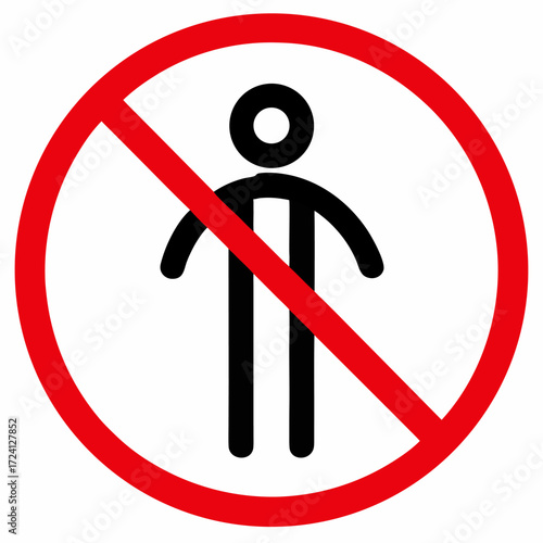 3d render of a man sign not allowed