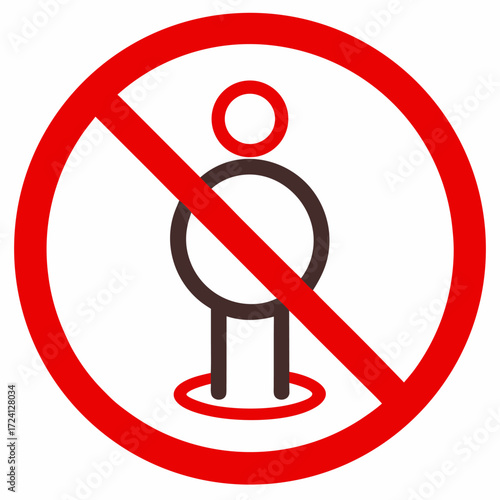 3d render of a man sign not allowed