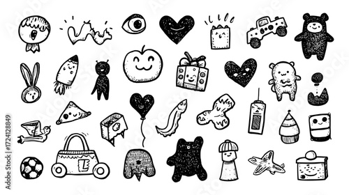Playful hand-drawn doodles collection