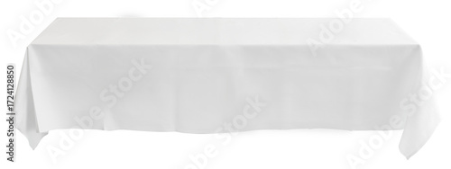 Photos White tablecloth on the table empty mockup