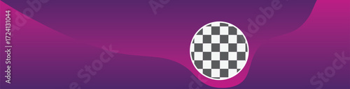 Gradient Purple Background with Checkerboard Circle and Abstract Design