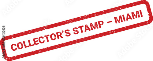 A red Collectors Stamp from Miami shows a diagonal textured design