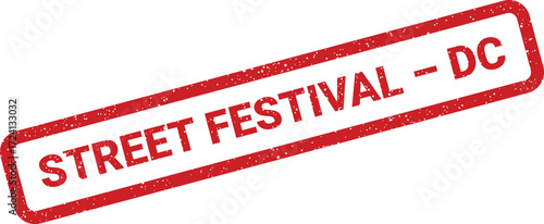 A red rectangular stamp announces a DC street festival