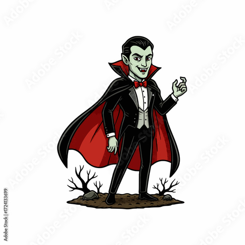 Vampire halloween dracula costume cartoon spooky scary horror night cloak monster gothic halloween costume party