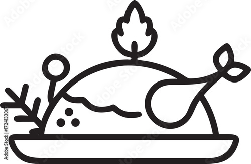 Festive Holiday Turkey Illustration Vector Graphic for Christmas Celebrations