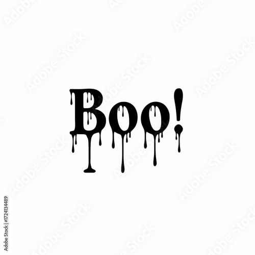Halloween boo dripping scary spooky october trick or treat haunted black and white boo halloween party decor