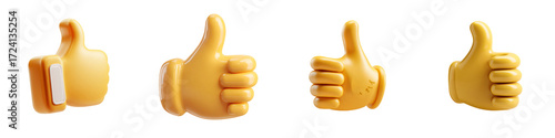 Thumbs Up Hand Transparent 3D Icons