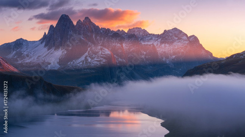 Photography sunrise over the mountains