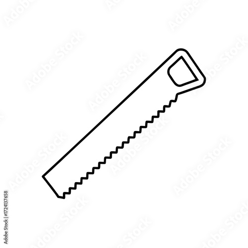 Outline drawing of hand saw