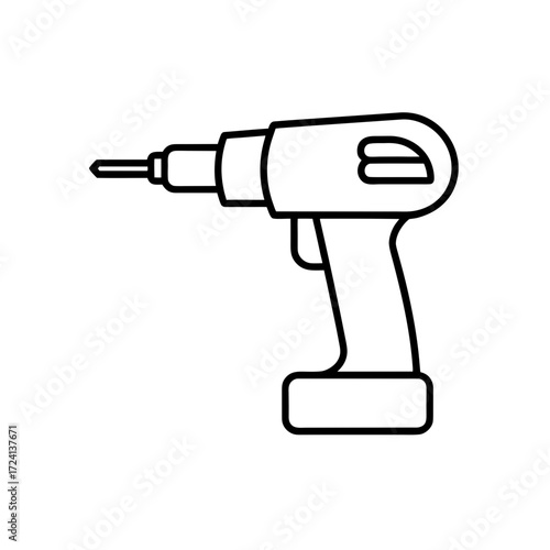 Outline illustration of a drill