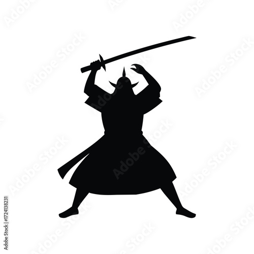 silhouette vector illustration of a warrior