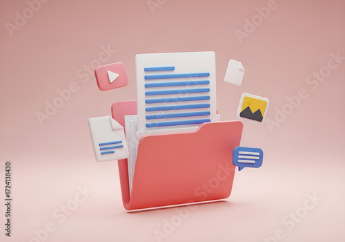 Organize digital files and documents with a modern 3d folder icon
