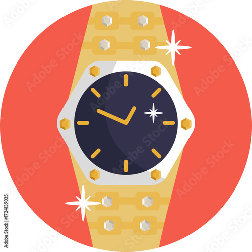 Elegant wristwatch symbolizing luxury and style.