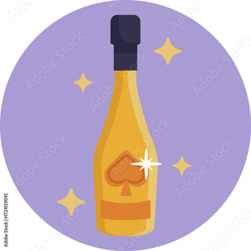 Elegant champagne bottle with bubbles – symbolizing celebration and luxury.
