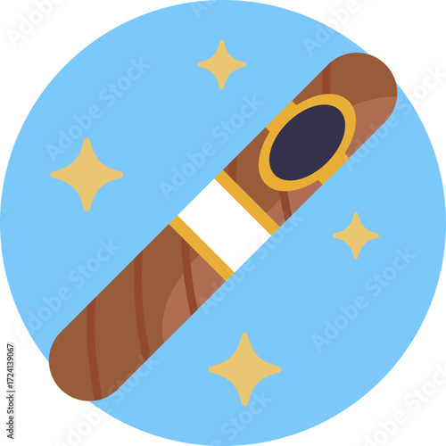 Classic cigar icon representing sophistication and indulgence.