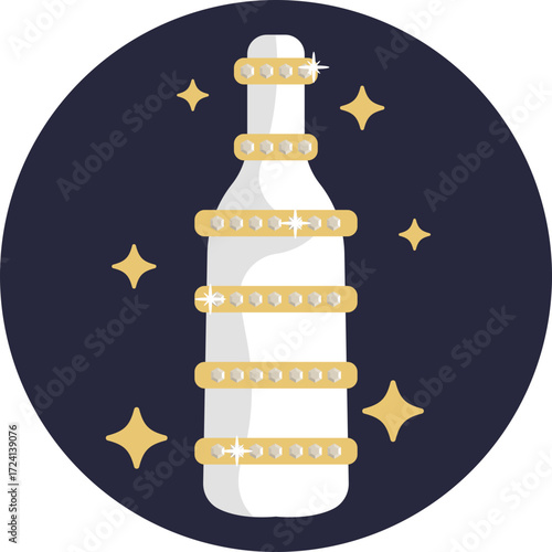 A glass of champagne, symbolizing celebration and luxury.