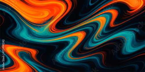 Abstract fractal background with a colorful, wavy, seamless, and liquid satin pattern for a vibrant wallpaper illustration