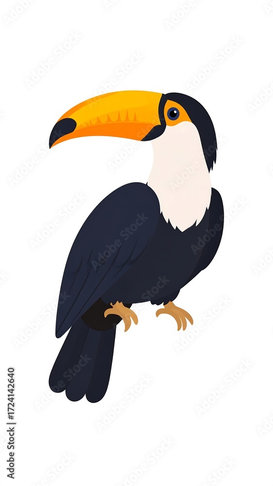 Naklejka premium Colorful toucan illustration