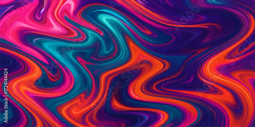 Colorful swirling waves of soft pink and blue light create an abstract flowing texture for a stunning wallpaper design, Psychedelic swirl pattern with colorful abstract waves and a seamless textile
