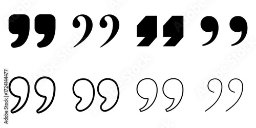 Quotation mark symbol collection in different styles