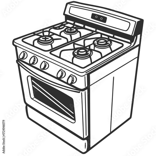 gas stove isolated on white background