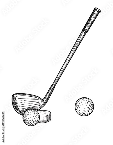 Golf club and balls