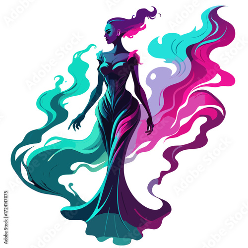 Elegant silhouette of a woman