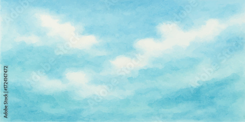 Beautiful, fluffy clouds float effortlessly in the bright blue summer sky