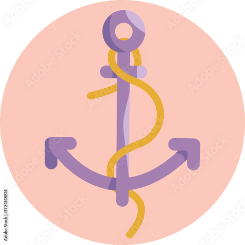Ship anchor symbol – Represents a nautical anchor used to secure vessels.