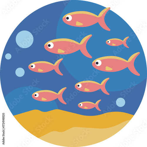 A group of fish swimming together in the ocean.