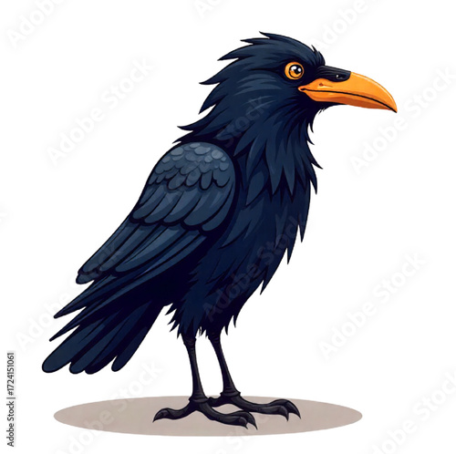 vector illustration of a black crow