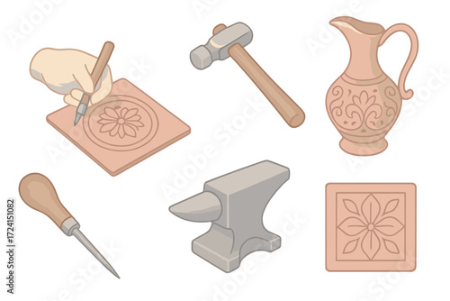 set of cosmetic brushes