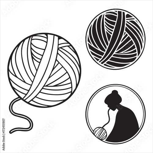 Yarn icons set 