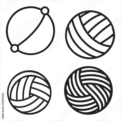 Yarn icons set 