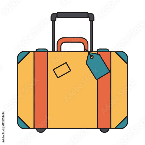 Vibrant Luggage Illustration for Travel Designs