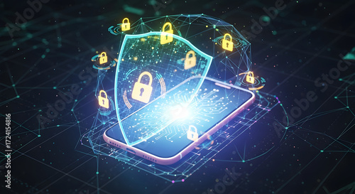 Secure mobile technology with advanced data protection, offering peace of mind and reliable security for your digital life on the go, a modern solution